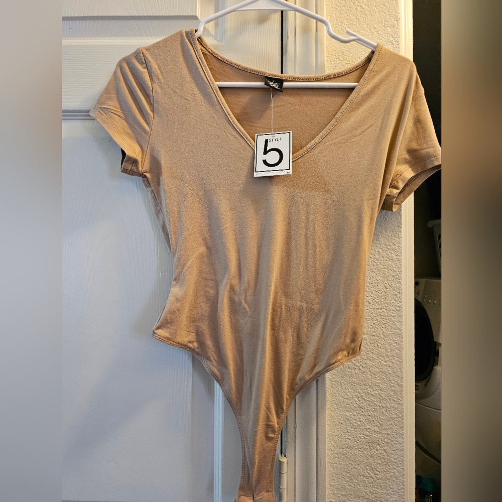 Tan Short Sleeve bodysuit